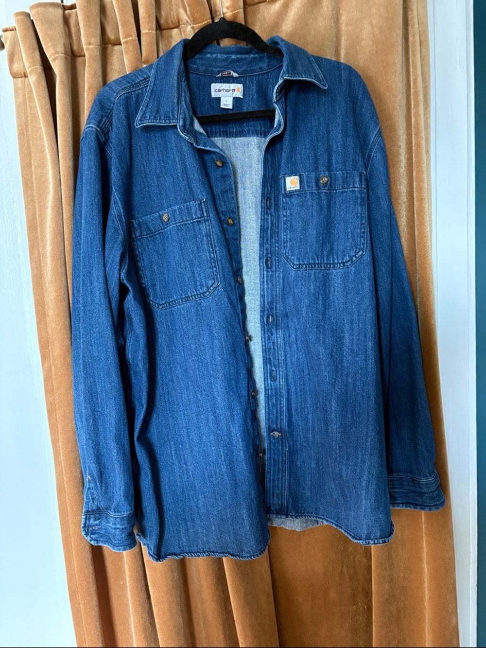 Carhartt Blue Denim Work Shirt Jacket
